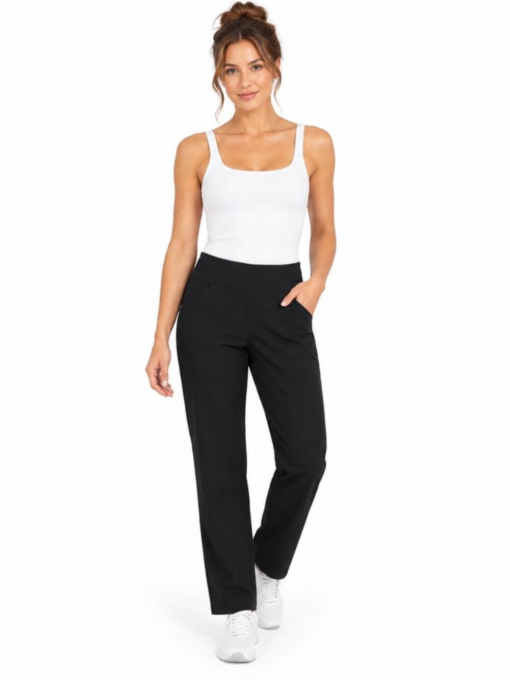 TRIBAL Women’s Black Pull-On Straight Leg Pants Size 14